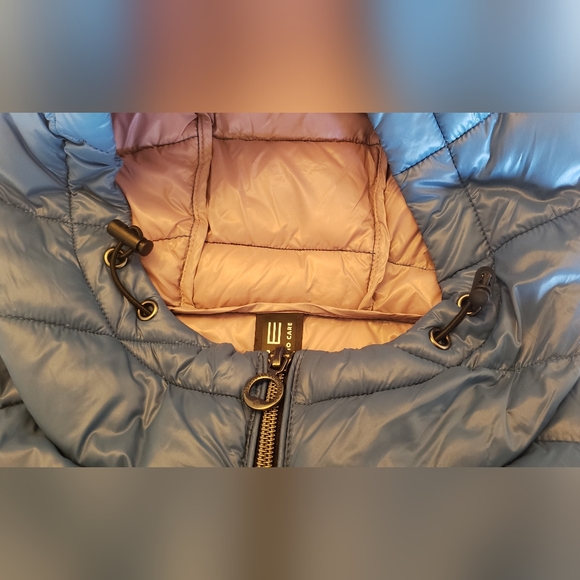 NWOT NOIZE Eden Vegan Parka  Jacket Quilted Coat Blue Outwear Cruelty - Picture 12 of 12